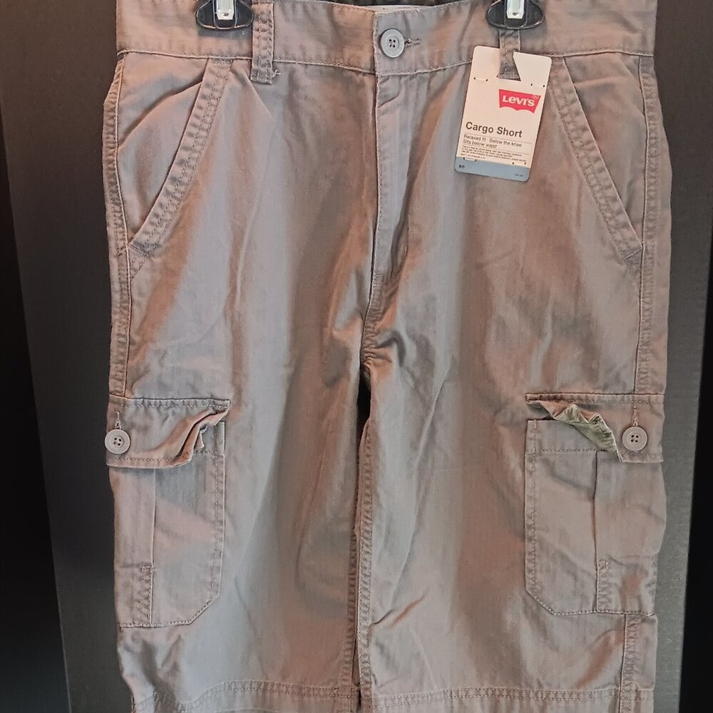 Levi Cargo Shorts, Dark Gray - Big Boys Size 20 Reg W30"